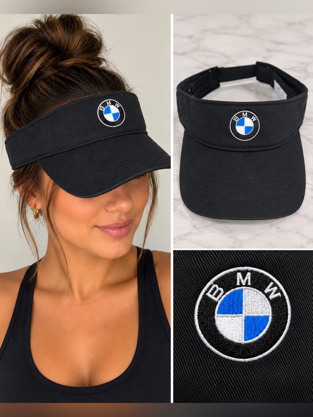BMW Black Visor with Blue & White Emblem